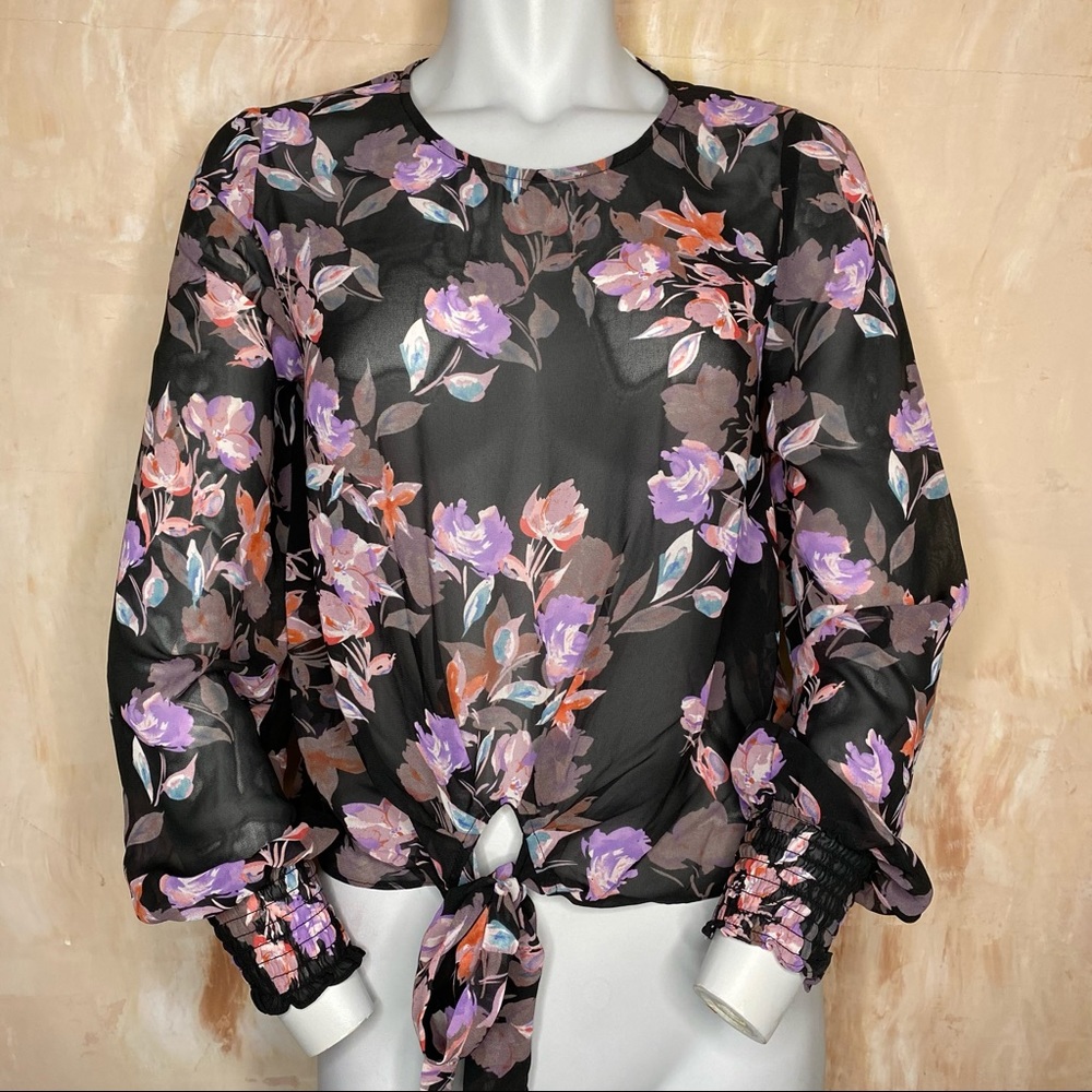 Small Bar III Floral Sheer Blouse